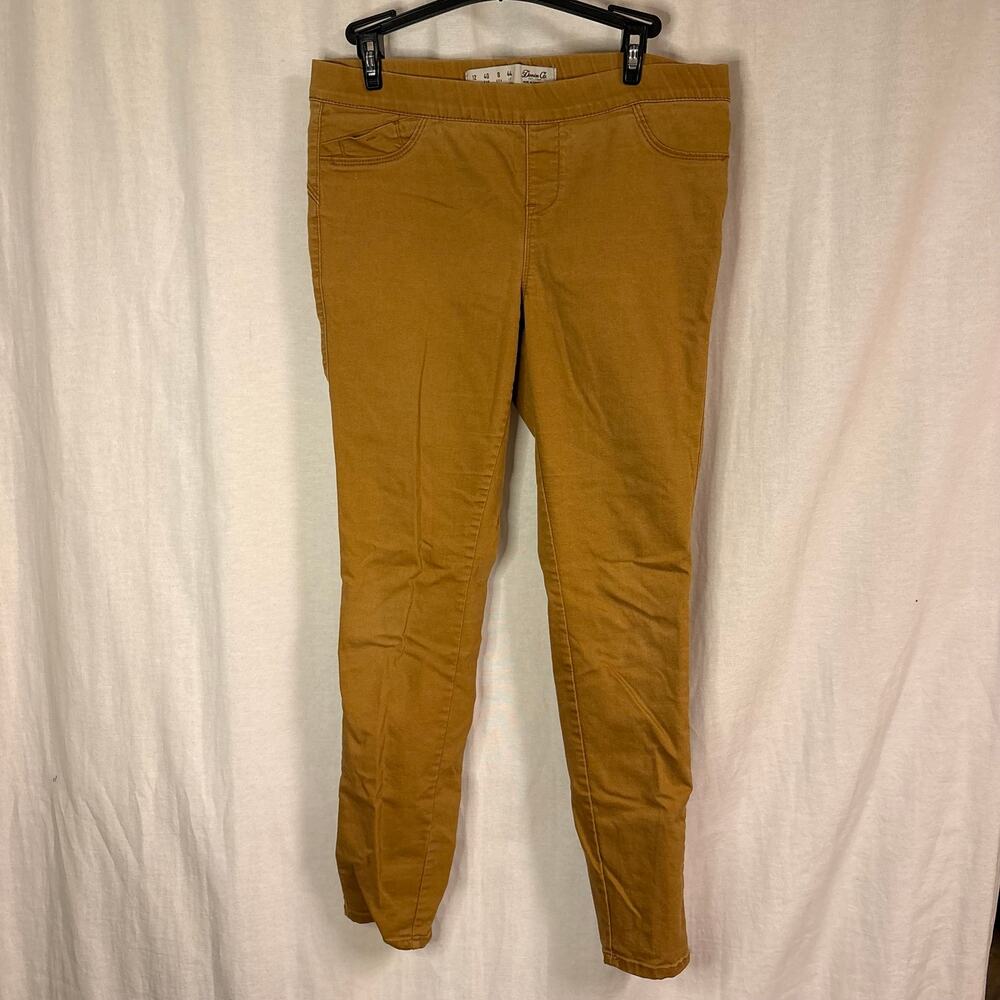 Denim Co Mustard Pull On Skinny Jeans Womens US 8 Stretch Mid Rise